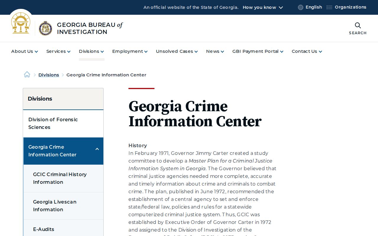 Jefferson County criminal history Georgia Crime Information Center systems