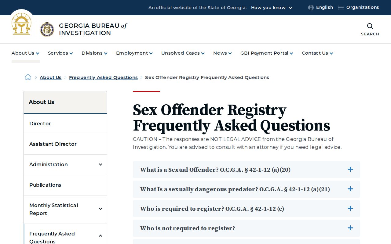 Jefferson County sex offender check guidance from the Georgia registry FAQ