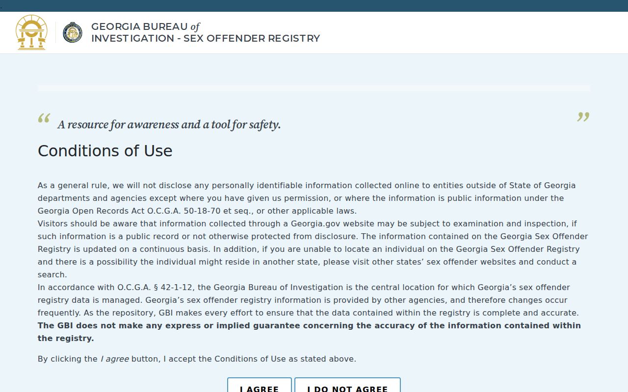 Jefferson County sex offender registry search on the official Georgia system