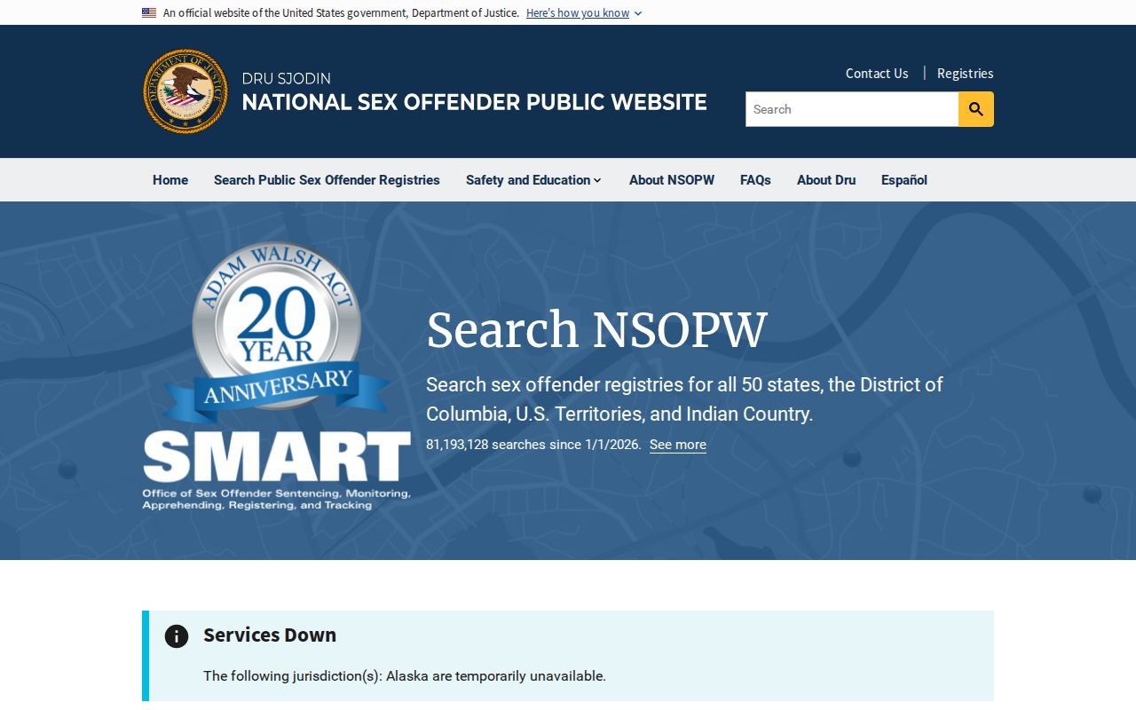 Jefferson County sex offender check through the national NSOPW registry